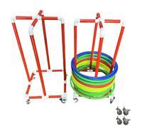 Hula Hoop Rack di stoccaggio con ruote portatile in PVC palestra cerchio supporto carrello stand up display organizzatore per scuola PE classi 30 cm/11.8 pollici