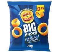 Hula Hoops Big Hoops, patatine salate e aceto, 70 g, 20 sacchetti