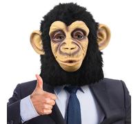 Hulaiyaa Halloween Maschera da Scimmia per Adulto, Maschera di Selvatico Gorilla Animale in Lattice, Animale Maschera Divertente e Realistica per Travestimento di Carnevale Parata Festa di Compleanno