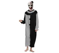 Hulaiyaa Maschera Clown Horror di Natale, Halloween Decorazione Maschera da Terrifier Art Clown, Costume Pagliaccio Spietato per Uomo Adulto, Maschera da Clown Bianco e Nero Cosplay Carnevale Feste