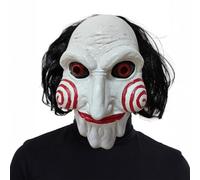 Hulaiyaa Saw Jigsaw Maschera, Maschera per Halloween Saw Orrore Killer Billy Latex Adulto, Saw Jigsaw Maschera Horror Killer Halloween Costume Spaventosa Testa Accessori Dsifraz Saw Film