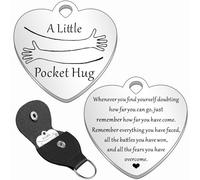 HULALA A Little Pocket Hug Heart Token Portachiavi per auto, regalo ispiratore per il cancro, per donne, ragazze, familiari, amici, Natale, laurea, calza di Natale