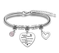 Hulala - Braccialetto con ciondolo ispirato per donne, ragazze, ragazze, figlia e nipote, migliore amico, regalo di compleanno, Natale, laurea, regalo dietro a te tutti i tuoi ricordi