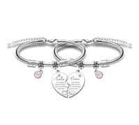 HULALA Braccialetto per zia e nipote per zia, regalo di compleanno o Natale, braccialetti coordinati a forma di cuore, gioielli non importa dove siamo, Misura unica, Acciaio inossidabile