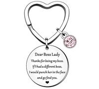 HULALA Divertente portachiavi con scritta "Thank You Boss Lady" (lingua italiana non garantita), Argento, Etichettalia unica