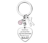 HULALA Portachiavi con lettera dell'alfabeto, regalo ispiratore, per donne, ragazze, migliore amica, figlia, sorella, motivazionale, compleanno, Natale, portachiavi auto, ciondolo per borsa, K