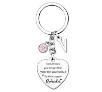 HULALA Portachiavi con lettera dell'alfabeto, regalo ispiratore, per donne, ragazze, migliore amica, figlia, sorella, motivazionale, compleanno, Natale, portachiavi auto, ciondolo per borsa, V