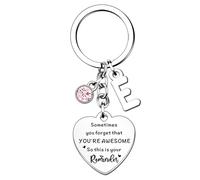 HULALA Portachiavi con lettera dell'alfabeto, regalo ispiratore, per donne, ragazze, migliore amica, figlia, sorella, motivazionale, compleanno, Natale, portachiavi auto, ciondolo per borsa, E