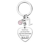 HULALA Portachiavi con lettera dell'alfabeto, regalo ispiratore, per donne, ragazze, migliore amica, figlia, sorella, motivazionale, compleanno, Natale, portachiavi auto, ciondolo per borsa, Z