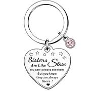 Hulala Portachiavi per sorella o sorella a lunga distanza, regalo per compleanno, Natale, sorelle con scritta in lingua inglese "You can 't always see them but you know they are always there