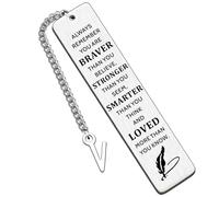 HULALA Segnalibro con iniziale, regalo ispiratore, per donne, ragazze, uomini, libro per amanti dei libri, studenti, amici, figlia, figlio, compleanno, laurea, regali di Natale Ricorda sempre che sei