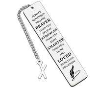 HULALA Segnalibro con iniziale regalo ispiratore per donne, ragazze, uomini, segnalibro per amanti dei libri, studenti, amici, figlia, figlio, compleanno, laurea, regali di Natale Ricorda sempre che