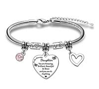 HULALA To My Beautiful Daughter Gifts Bracelet For Women Girls Birthday Christmas From Mum Dad You Are Amazing Brilliant Beautiful Brave And You Can Do Anything, Misura unica