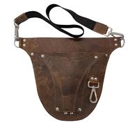 Hulara Borsa da cintura in pelle pieno fiore per attrezzi da giardiniere agricoltore fondina con cintura regolabile per fioristi, piccolo falegname elettricista kit organizzatore, Marrone