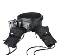 Hulara Fondina da cowboy in pelle scamosciata pieno fiore da uomo, fondina e cintura da cowboy 357 Magnum, fondina per revolver Cal .38/.357, Doppia pagina nera, Taglia-3 (42-44 pollici)