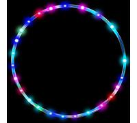 Hulas Hoop per bambini a partire dai 6 anni e adulti per fitness, danza, esercizio, riduzione del peso, luce brillante, luce a LED, 10 colori, cambia colore, luce multipla, 60cm (senza batteria)