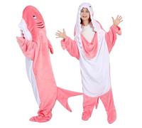 HULG Shark Blanket,Felpa con Cappuccio Coperta Morbida E Confortevole, Divertente Regalo per Sacco A Pelo in Costume da Squalo per Donne E Uomini (Shark-B,M)