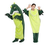 HULG Shark Blanket,Felpa con Cappuccio Coperta Morbida E Confortevole, Divertente Regalo per Sacco A Pelo in Costume da Squalo per Donne E Uomini (Dinosaur-A,S)