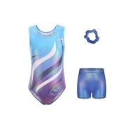 HULIJA Abbigliamento Da Ginnastica Per Bambine Set Di Abbigliamento Da Danza Body Da Balletto Metallizzato Con Pantaloncini Fascia Per Capelli