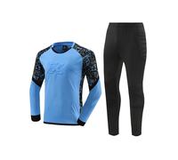 HULIJA Bambini Completo da Calcio Calcetto Torneo Maglietta Portiere Pantaloni della Tuta Joggers Goalkeeper Jersey Scuola Sport Set di Maglia da Portiere Cielo blu 11-12 anni