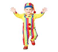HULIJA Bambino Costume Pagliaccio Bimbo Set Cappello Clown Bebè Joker Circo Giallo 0-3 mesi