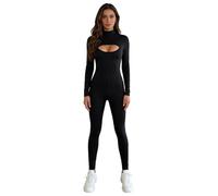 HULIJA Donna Bodycon Romper Yoga Divisa Monopezzo Gambe Larghe Workout Divisa Monopezzo Gambe Larghe Senza Stoccature Allenamento E Danza Nero S