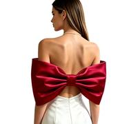 HULIJA Donna Coprispalle con Fiocco Camicia Elegante Top Camicetta Stile | Lussuoso,Classico,Elegante Con Spalle Scoperte,Cerimonia,Affari,Esibizioni,Lavoro,Gala,Serata,Festa Del Tè,Aspetto Alla Moda