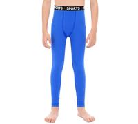HULIJA Leggings di Compressione per Bambini Indumenti Intimi Sportivi per Calcio Calze Termiche con proprietà di Respiro per Bambini Blu 13-14 Anni