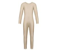 HULIJA Tuta Da Ginnastica A Corpo Intero Ragazze Tuta Da Ballo A Manica Lunga Bambini Collo Rotondo Sportsbody Unicoloured Body Costume Da Ballo Da Competizione Nudo 7-8 anni