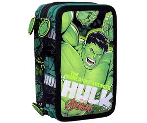 Hulk Avengers Astuccio triplo riempito, 44 pezzi, 3 Zip, Scuola, Multiscomparto