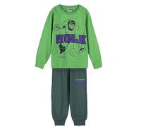 Hulk Pigiama Invernale Bambini - Colore Verde - Taglia 5 Anni - Pigiama Lungo Fabbricato in Cotone 100% - Polsini Elastici per Una Migliore vestibilità - Prodotto Originale Disegnato in Spagna