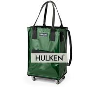 HULKEN Borsa per la spesa riutilizzabile su ruote, misura piccola, verde foresta, con chiusura a cerniera, leggera, può trasportare fino a 29,9 kg, si piega piatta