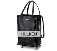 HULKEN Borsa per la spesa riutilizzabile su ruote, piccola, nera, con chiusura a cerniera, leggera, può trasportare fino a 15 kg, si piega piatta