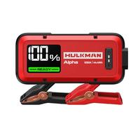 HULKMAN Alpha Ultra Red, Avviatore di Batteria Portatile 1250A 44.4Wh, Jump Starter 12V per Auto Moderne con Cavi, per Motori Benzina 7.0L / Diesel 4.0L, Grado di Protezione IP65, Ampio Schermo LED