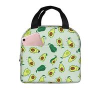 Hulnulnu Borsa termica per il pranzo con frutta e avocado, riutilizzabile, portatile, impermeabile, per picnic, ufficio, lavoro