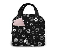 Hulnulnu Borsa termica per il pranzo con stampa di zampe di cane e stelle, riutilizzabile, portatile, impermeabile, per picnic, ufficio, lavoro