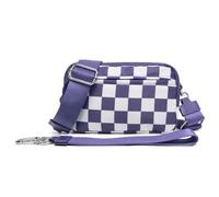 HULUBO Borsa Crossbody a scacchi,Pacchetti in vita repellenti dell'acqua,Borse Crossbody con cinturina regolabile per sport di corsa di viaggio (Violetta)