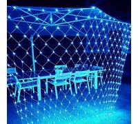 HULUBO Luci Della Stringa Della Rete Solare,Luci Della Rete Solare all'aperto 3m x 2m 200LED Backyard Patio Luce Net Balcone Recinzione Mesh Fairy Light String Outdoor Impermeabile (blu)