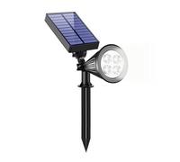 HULUBO Luci Solari del Paesaggio,4 Faretti Solari del LED Impermeabili del Riflettore Solare all'aperto 2-in-1 Multi uso luci da parete all'aperto,luci decorative per il patio,prato,albero (bianco)