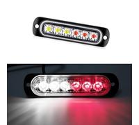 HULUBO Luci stroboscopiche di emergenza LED,6 Pz 6LED Strobe Avviso di emergenza Luce lampeggiante di avvertimento Costruzione Hazard Light Bar per Car Truck Off Road Veicoli (Bianco/Rosso)