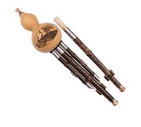 Hulusi Beginners C-tone Purple Bamboo Double-tone Adult Playing Hulusi Strumento A Doppio Tubo Professionale Hulusi(G+F tune)