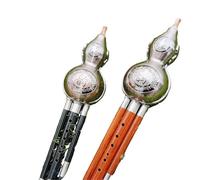 Hulusi Flauto Di Zucca In Legno Rosso Nero Placcato In Rame Durevole Do Maggiore Si Bemolle Adatto A Musicisti Professionisti(Black woodwind Bb)