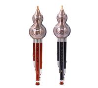 Hulusi Flauto Di Zucca In Legno Rosso Nero Placcato In Rame Durevole Do Maggiore Si Bemolle Adatto A Musicisti Professionisti(Black woodwind C)