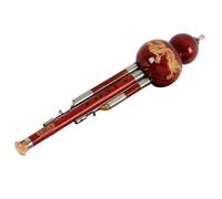 Hulusi Flauto Professionale Strumento Musicale Nazionale Tradizionale Cinese Chiave C/B Tipo da Gioco Piatto con Custodia(Red,Bb Tone)