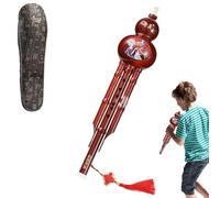 Hulusi - Flauto tradizionale per cucurbitacee, strumento etnico per flauto a cucurbitacee, Hulusi cinese principiante fatto a mano, strumento musicale a grana di legno per giocatori professionisti,