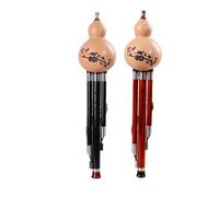 Hulusi Redwood Gourd Flute C Major B Flat Performance Di Musica Popolare Polifonica Livello Professionale(Ebony in Bb major)