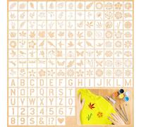 Hulvyzu 144 Pz Stencil Riutilizzabili per Pittura 2", Modelli Pittura in Plastica, Stencil con Motivi Piante/Fiori/Uccelli/Farfalle/Libellule/Lettere/Numeri, Set di Modelli con Motivi Multipli