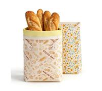 Hulvyzu 2 Pz Sacchetti Riutilizzabili per Pane di Cera d'Api, Sacchetto di Cotone per Pane 43 * 33cm, Borsa in Tessuto Rivestiti in Cera d'Api Naturale Salvafreschezza per Conservare gli Alimenti