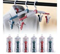 Hulvyzu 8 Pz Grucce Pieghevoli da Viaggio, Grucce Appendiabiti in Plastica con Clip, Appendiabiti Portatile con Pinze, Girevoli a 360°, Hangers Clothes Plastic, Stampelle Antiscivolo per Vestiti