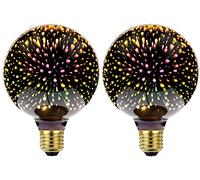 HULX 2 Pacchi Lampadina 3D per Fuochi D'artificio Lampadine Decorative E27 AC 85-220V 4W Lampadina Edison Retrò Lampadina Stellata per la Casa delle Feste (G95)